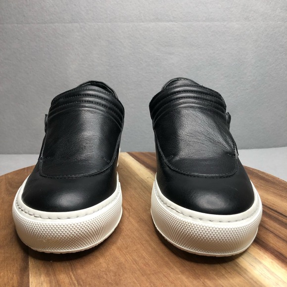 Ylati Footwear Made in Italy Nero Low Top Black Leather Slip On Sneaker Size 39 - Picture 2 of 7